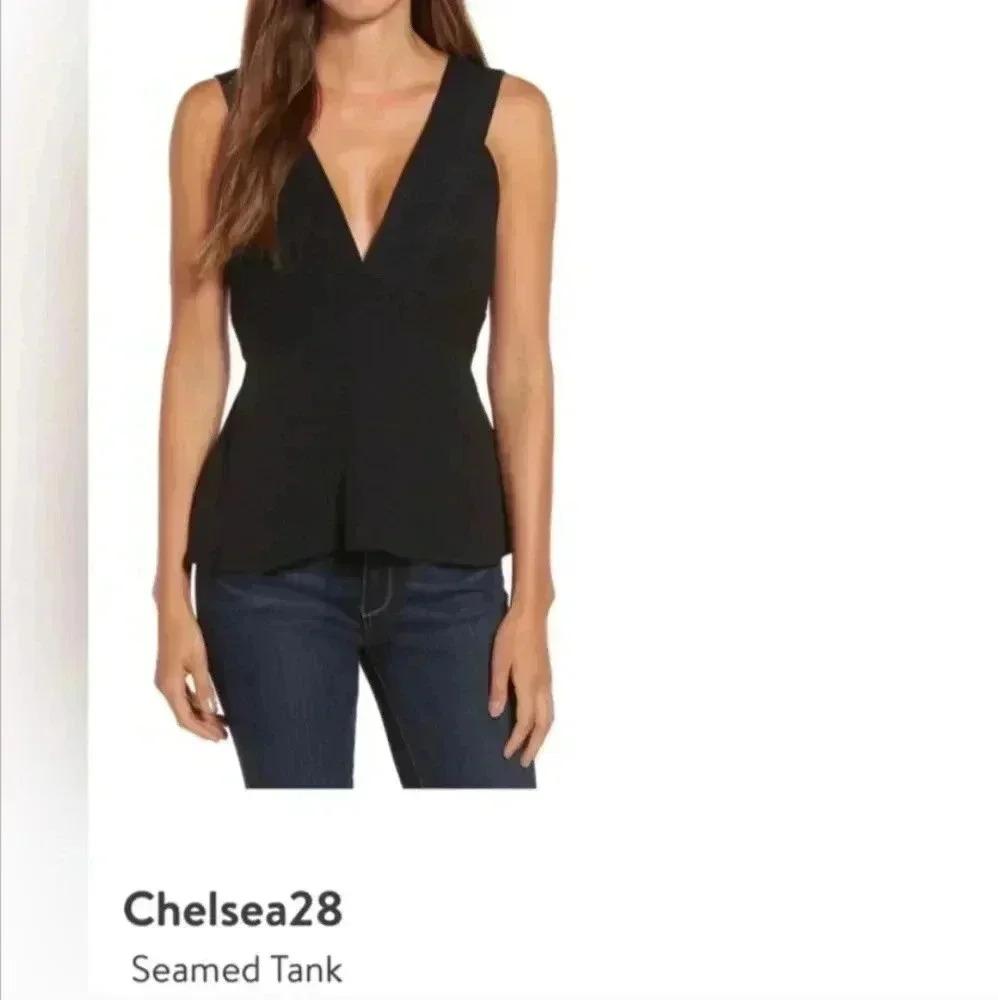 Chelsea28 Black Seamed Tank Top